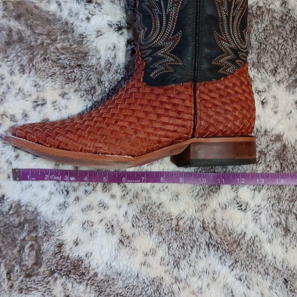Alfa Western Wear Basketweave Square Toe Boots - Picture 8 of 12
